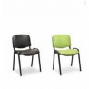 ISO SKY OFFICE - CHAIR STACKING VISITOR IN FAUX LEATHER STANDARD OR FIREPROOF CERTIFICATE 1IM VARIOUS COLORS