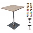 SATURNO Q - TABLE LEG WITH CHROME CENTRAL SQUARE BASE AND TOP MELAMINE
