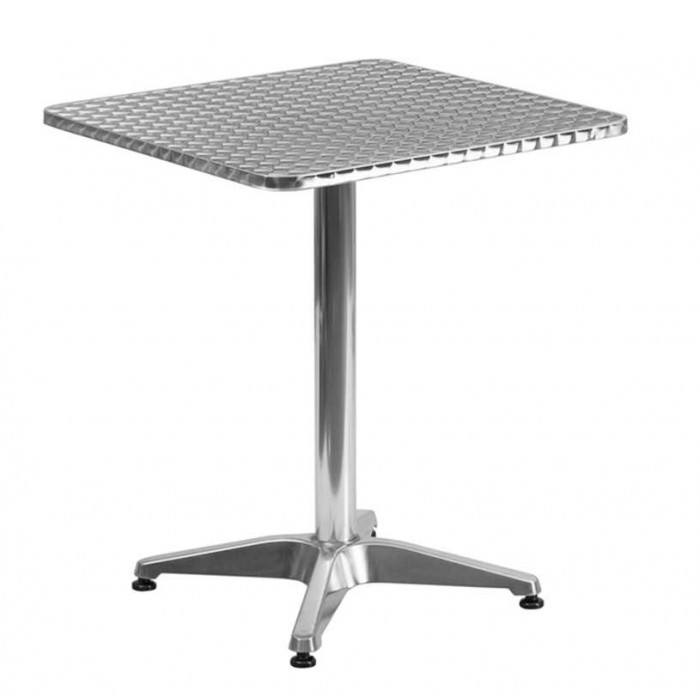 Q60-P - Square aluminium table with central leg, foldable top, for bar, restaurant ,pool, hotel