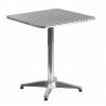 Q70-P - Square aluminium table with central leg, 4 legs, foldable top 70x70, for bar, restaurant ,pool, hotel