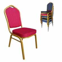EVENT - Stackable woven chair.  Golden steel frame. Suitable for conferences, meetings,  conferenze, banquets, and catering