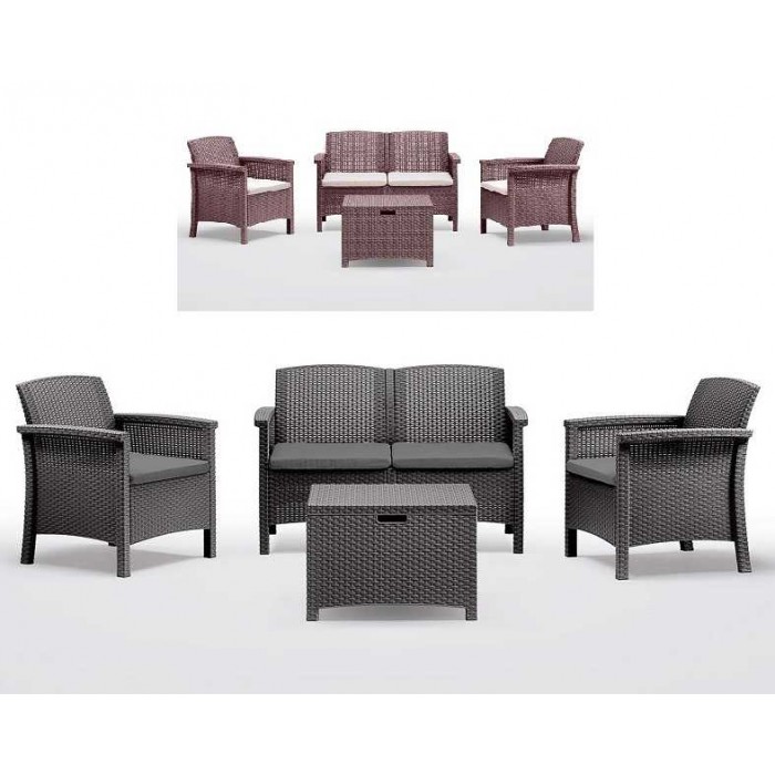 SET RATTAN VENEZIA 2 - 4 people set in rattan polypropylene (BICA Italy) bar restaurant pizzeria pub catering