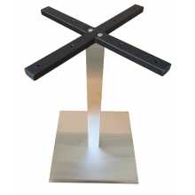 SPARK - modern brushed metal base for round or square table tops for bars, restaurants, hotels