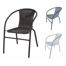 WICKER - Outdoor stackable rattan-like metal chair for bar restaurant pizzeria shop hotel
