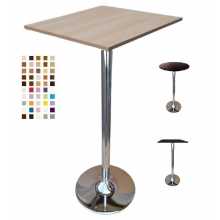 SATURNO RHF110 - Fixed high melamine table 110cm with central chromed leg for bar restaurant hotel