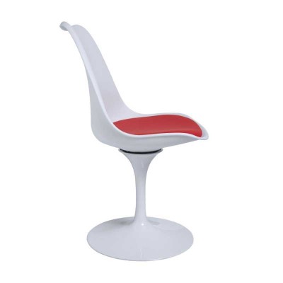 TULIP - Sedia girevole bianca o nera replica design Eero Saarinen con base in fusione di alluminio e seduta in ABS
