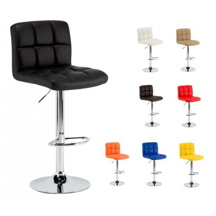 COMFORT - Sgabello bar ecopelle (pelle ecologica) gamba cromata casa,ufficio,bar,negozio,salone parrucchiere,ristorante,hotel
