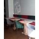 Pannellatura a muro per divanetti da bar e poltroncine contract, rivestimento in ecopelle (pelle ecologica), colori a scelta