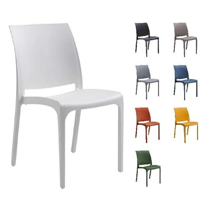 VOLGA - Stackable polypropylene/fibreglass chair (BICA ITALY) bar restaurant pizzeria pub catering