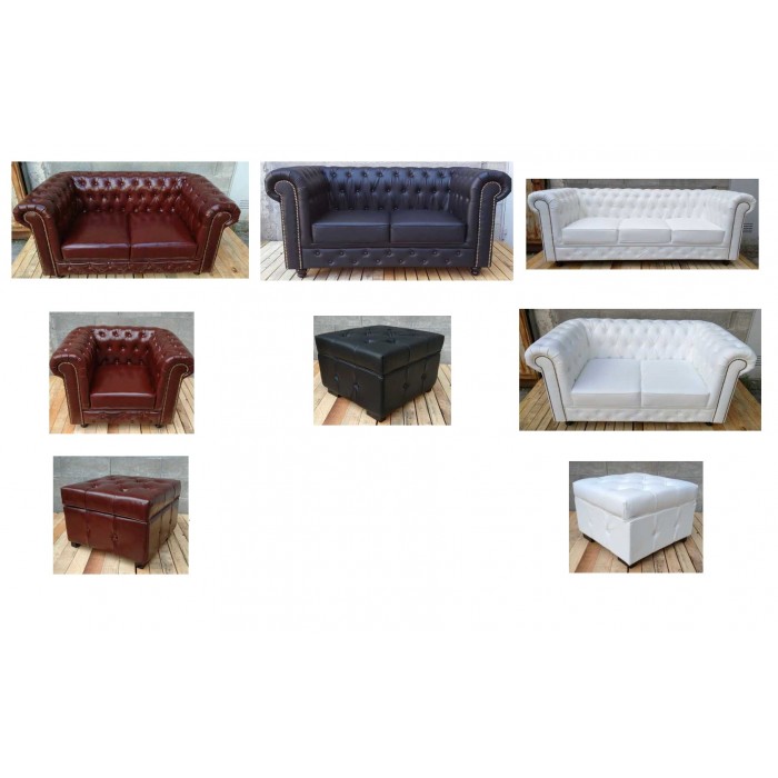 Chester END OF SERIES - Chesterfield pouf, sofa, or armchair READY FOR DELIVERY
