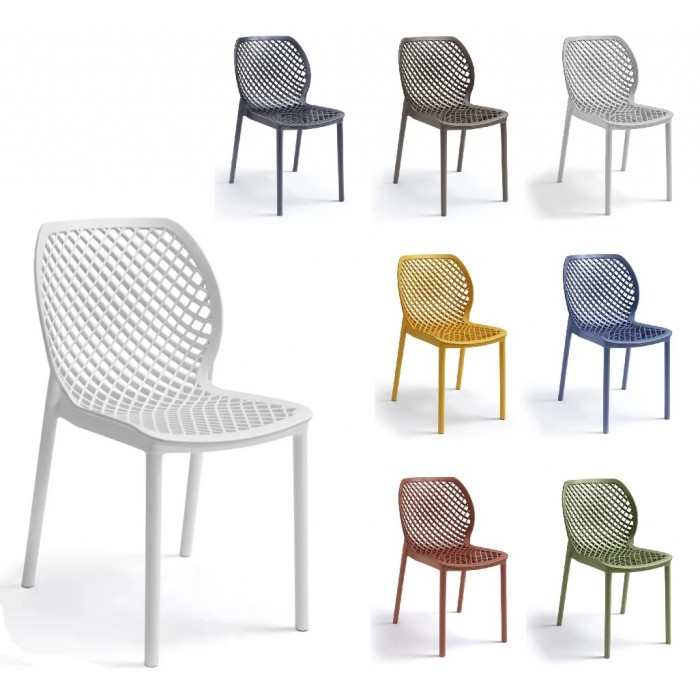 KYARA OS - Perforated, stackable polypropylene/fiberglass chair (BICA ITALY) for bars, restaurants, pizzerias, and catering
