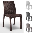 VERONA - Stackable polypropylene rattan chair (BICA ITALY) for bar, restaurant, pizzeria