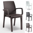 VERONA ARMCHAIR - Stackable polypropylene rattan armchair with armrests (BICA ITALY) for bars, restaurants, pizzerias