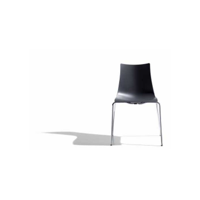 ZEBRA TECNOPOLIMERO - sedia impilabile gambe in accaio cromato per casa, ufficio, bar, ristorante, hotel SCAB DESIGN