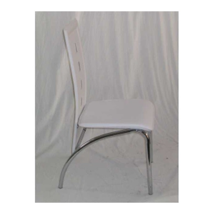 AURORA - Sedia in metallo cromato ed ecopelle per bar, ristorante, pub, pizzeria, negozio, albergo, discoteca