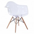 DAW Eiffel chair Eames -Stackable transparent polypropylene chair, wooden legno