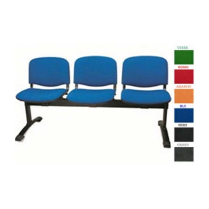 UFFICIO ISO-P - PANCA UFFICIO 2,3,4,5 POSTI PER VISITATORE IN TESSUTO VARI COLORI