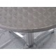 R60 - TAVOLO IN ALLUMINIO TONDO CON GAMBA CENTRALE A 4 PIEDI PER BAR, RISTORANTE, PISCINA, HOTEL, ALBERGO