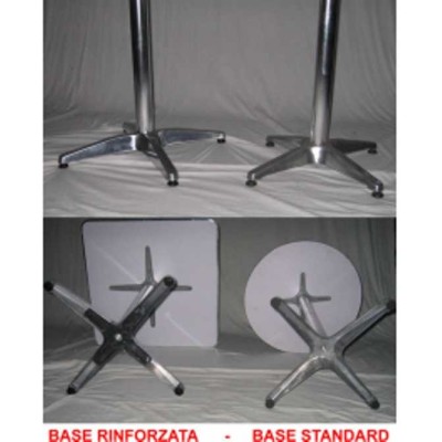Q60 - TAVOLO IN ALLUMINIO QUADRATO CON GAMBA CENTRALE A 4 PIEDI PER BAR, RISTORANTE, PISCINA, HOTEL, ALBERGO