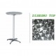 R60-A - TAVOLO IN ALLUMINIO TONDO, diam.60 x H110cm CON GAMBA CENTRALE A 4 PIEDI PER BAR, RISTORANTE, PISCINA, HOTEL, ALBERGO