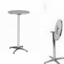 R60-AP -Round aluminium table with central leg  diam. 60x100, foldable top for bar, restaurant ,pool, hotel