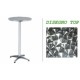 R60-AP -Round aluminium table with central leg  diam. 60x100, foldable top for bar, restaurant ,pool, hotel