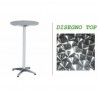 R60-AP -Round aluminium table with central leg  diam. 60x100, foldable top for bar, restaurant ,pool, hotel