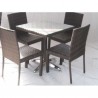 SIVIGLIA - 60X60 and 70x70 table with aluminium and rattan base and frame