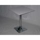 SATURNO Q - TABLE LEG WITH CHROME CENTRAL SQUARE BASE AND TOP MELAMINE